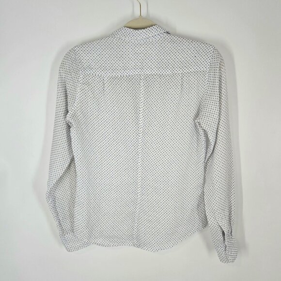 Frank & Eileen White Linen Floral Barry Button-up Shirt w/ Pocket Women's Sz XS - Picture 7 of 11